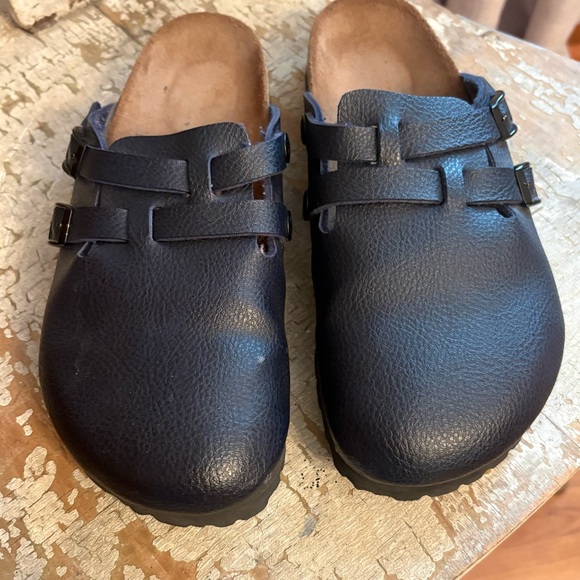 Birkenstock Birki’s Camden Closed Toe Dual Buckle Navy Blue Clogs Women’s 7 - Picture 5 of 13